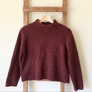 Talbots Maroon Cropped Sweater